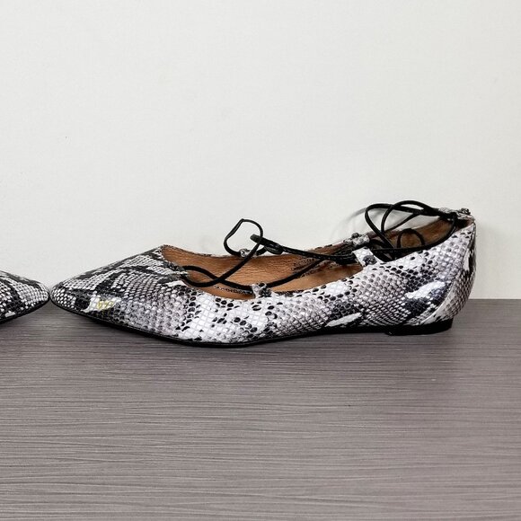 Halogen Owen Ghillie Flat. Snakeskin Black & White Print, Womens Size 9.5 M - Picture 8 of 12